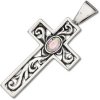 Cubic Zirconia Cross With Filgree Center Charm