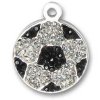 Black And Silver Cubic Zirconia Bling Soccer Ball Charm