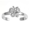 Clear Cubic Zirconia Butterfly Adjustable Toe Ring