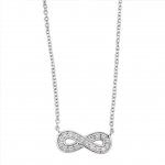 Cubic Zirconia Infinity Symbol Choker Necklace With Extension