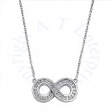 Cubic Zirconia Infinity Symbol Choker Necklace With Extension
