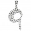 Sterling Silver Cubic Zirconia Number Nine 9 Pendant
