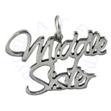Cursive Middle Sister Word Charm
