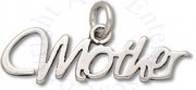Cursive Writing Message Word MOTHER Charm