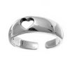 Cut Out Heart Band Adjustable Toe Ring