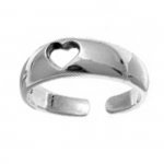 Cut Out Heart Band Adjustable Toe Ring