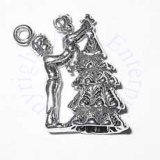 Father Holding Son to Put Star On Christmas Tree 3D Charm