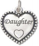 Daughter Beaded Heart Shaped Charm