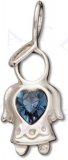 Angel With Topez Blue Cubic Zirconia December Birthstone Charm
