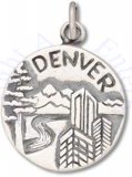 Denver Mile High City Two Sided Circle Charm