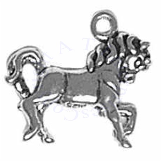 3D Wavy Mane And Tail Detailed Walking Horse Charm - Click Image to Close