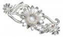 Diamond Cut Daisy Flower Brooch Pin