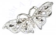 Diamond Cut Filigree Butterfly Brooch Pin