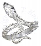 Diamond Cut Polished Snake Ring