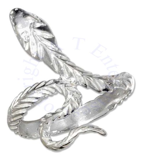 Diamond Cut Polished Snake Ring - Click Image to Close