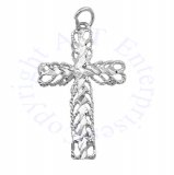 Open Rope Trim Filigree Christian Cross Charm