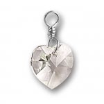 Diamond April Crystal Heart Birthstone Charm