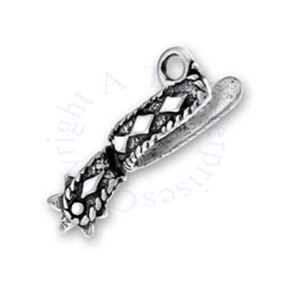 3D Western Cowboy Spurs With Diamond Shaped Designes Charm - Click Image to Close