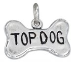 TOP DOG Bone Shaped Charm