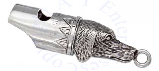 Detailed 3D Dog Head Whistle Pendant - Click Image to Close