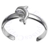 High Polished Dolphin Adjustable Toe Ring