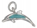 3D Turquoise Inlay Dolphin Charm