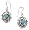 Double Dolphins Turquoise Sun Waves Dangle Earrings