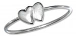 Lightweight Two 2 Double Hearts In Love Ring