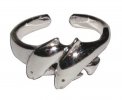 Double Swimming Dolphins Adjustable Toe Ring