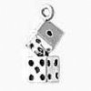 Two Dice Stacked Vertically 3D Charm