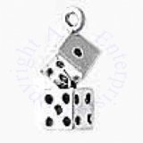 Two Dice Stacked Vertically 3D Charm