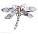 Dragonfly Brooch Pin Mother Of Pearl Wings (Colors Vary)