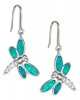 Imitation Blue Opal Cubic Zirconia Dragonfly Earrings