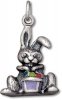 Easter Bunny Rabbit With Enameled Basket And Eggs Charm