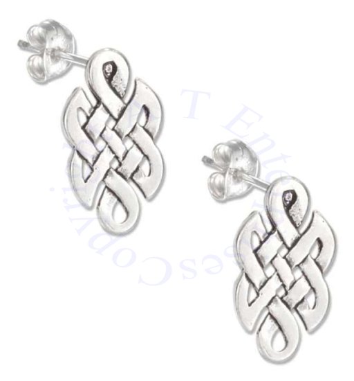 Elongated Celtic Knot Post Earrings - Click Image to Close