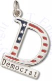 Enameled Big D For Democrat Charm