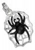 Enamel Black Spider On Web Charm