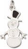White Enamel Snowman With Black Enamel Top Hat Charm