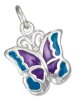 Enameled Blue Purple Butterfly Charm