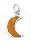 Enameled Yellow Crescent Moon Charm