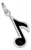 Black Enameled Musical Eighth Note Charm