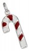 Enameled Red White Candy Cane Charm