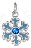 Enameled Snowflake Charm Blue Crystal