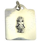 Engravable Little Girl With A Dress Charm