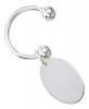 Sterling Silver Engraveable Oval Tag 31mm Horseshoe Key Ring