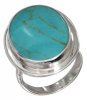 Large Solitaire Turquoise Cocktail Ring