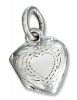 Small Etched Heart Locket Pendant