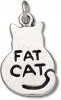 Fat Cat Words On Sitting Cat Silhouette Charm