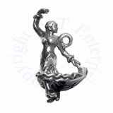 Sterling Silver 3D Female Flamenco Dancer Charm
