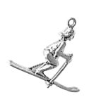 3D Female Snow Skier Charm